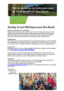 zondag 12 mei - Bedevaart Sint-Oedenrode naar Den Bosch