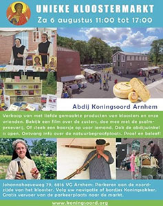 zaterdag 6 augustus - Kloostermarkt Abdij Koningsoord Arnhem
