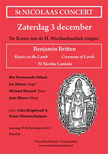 zaterdag 3 december - Sint Nicolaasconcert