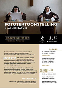 dinsdag 6 december t/m zaterdag 7 januari 2023 - Fototentoonstelling Karmelietenklooster Gent