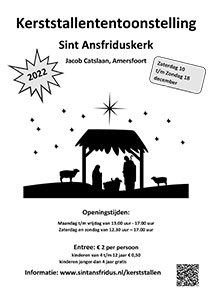 zaterdag 10 t/m zondag 18 december - Kerststallententoonstelling Ansfriduskerk