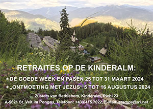maandag 5 t/m maandag 12 augustus - Retraite Klooster van Bethlehem in Oostenrijk