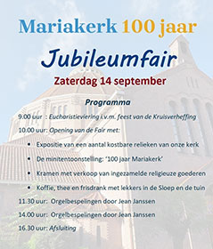 zaterdag 14 september - Jubileumfair Mariakerk 100 jaar