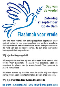 zaterdag 21 september - Flashmob voor vrede