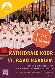 zondag 22 september - Zomerconcert Kathedrale Koor St. Bavo Haarlem