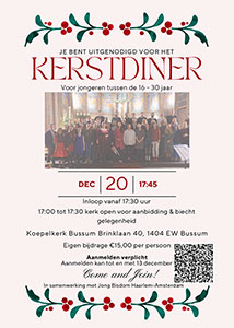 vrijdag 20 december - Kerstdiner Jong BisdomHA