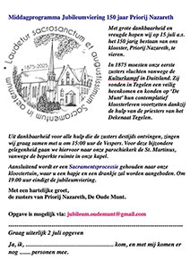 dinsdag 15 juli - Jubileumviering 150 jaar Priorij Nazareth