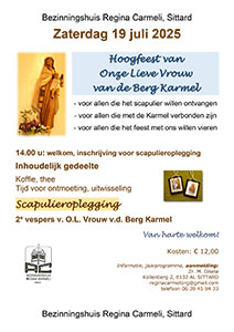 zaterdag 19 juli - Scapulierfeest