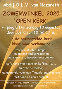 vrijdag 8 t/m zondag 10 augustus - Zomerwinkel Abdij OLV van Nazareth