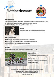 vrijdag 15 mei - Fietsbedevaart - op bezoek bij Edith Stein