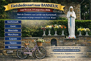 zondag 9 t/m vrijdag 14 augustus - Fietsbedevaart Kortemark naar Banneux